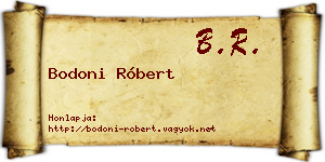 Bodoni Róbert névjegykártya